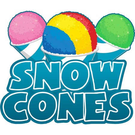 SIGNMISSION Safety Sign, 9 in Height, Vinyl, 6 in Length, Snow Cones, D-DC-48-Snow Cones D-DC-48-Snow Cones